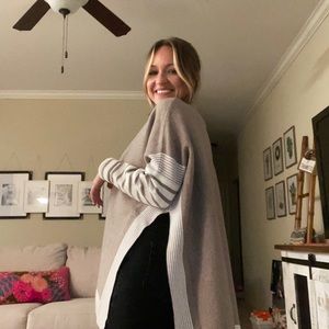 Nude sweater poncho